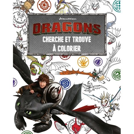 Dragons - Cherche et trouve à colorier