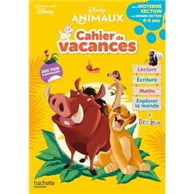 Disney animaux - De la Moyenne à la Grande Section - Cahier de vacances 2023