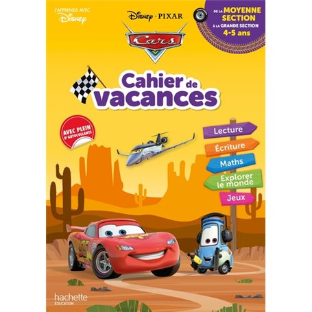 Disney - Cars - Cahier de vacances 2023, de la Moyenne Section à la Grande section