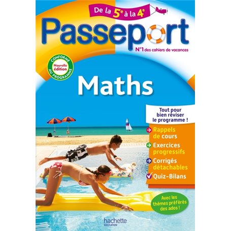 Passeport Maths De la 5e à la 4e - Cahier de vacances 2023