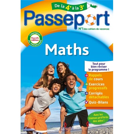 Passeport Maths De la 4e à la 3e - Cahier de vacances 2023
