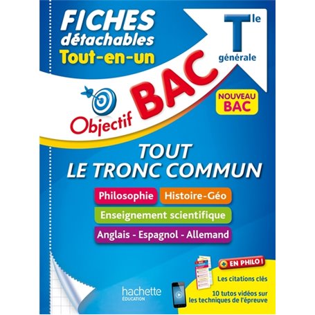 Objectif BAC Fiches détachables enseignements communs Terminale