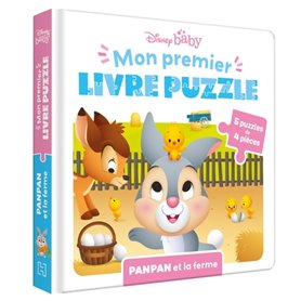 DISNEY BABY - Mon Premier Livre Puzzle - 5 puzzles 4 pièces - Panpan et la ferme