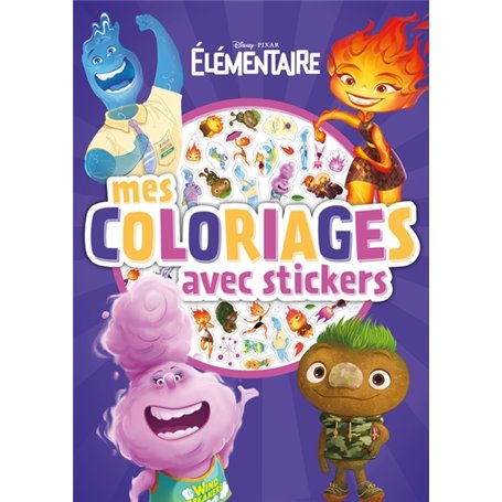 ELEMENTAIRE - Mes Coloriages avec stickers - Disney Pixar