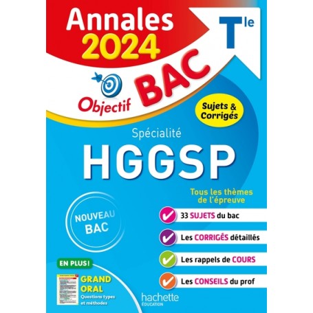 Annales Objectif BAC 2024 - Spécialité HGGSP