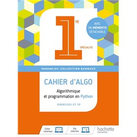 Barbazo algo 1ère - Cahier d'exercices - Ed. 2019