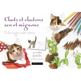 Chats et chatons zen et mignons coloriages anti-stress /cartes postales