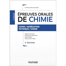 Épreuves orales de chimie - 4e éd. - Capes/Agrégation