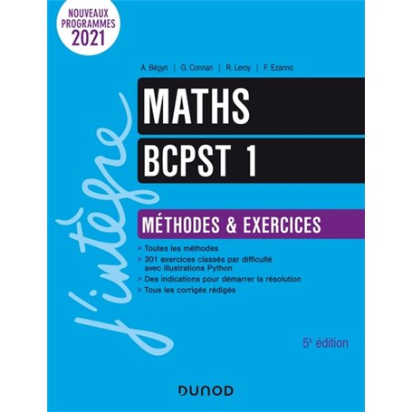 Maths BCPST 1 Méthodes et Exercices - 5e éd.