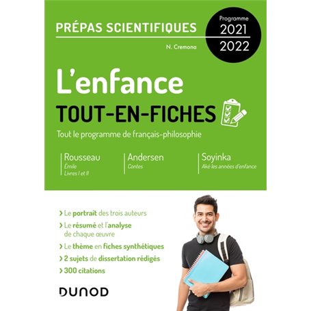L'enfance - Tout-en-fiches - Prépas scientifiques Français-philosophie - Programme 2021-2022