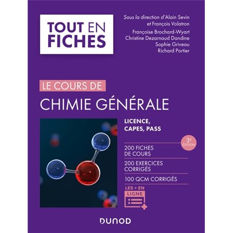 Le cours de chimie générale - 3e éd - Licence, CAPES, PASS