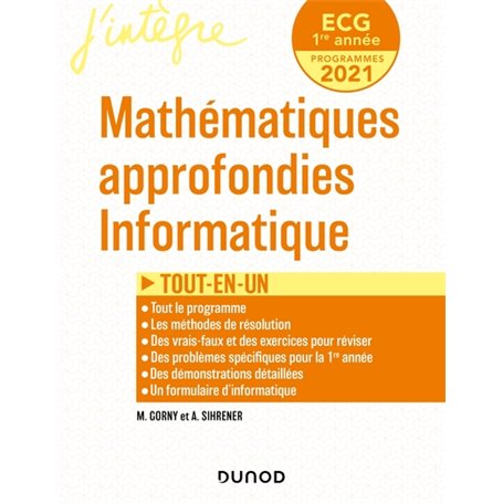 ECG 1 - Mathématiques approfondies, Informatique - Tout-en-un