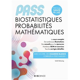 PASS Biostatistiques Probabilités Mathématiques - Manuel, cours + QCM corrigés