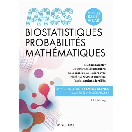 PASS Biostatistiques Probabilités Mathématiques - Manuel, cours + QCM corrigés