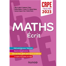 Concours Professeur des écoles - Mathématiques - Ecrit - CRPE 2023  - Master MEEF