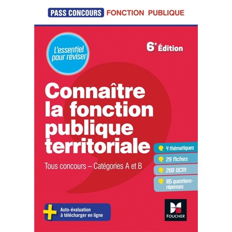 Pass'Concours - Connaître la Fonction publique territoriale cat. A et B - Révision et entrainement