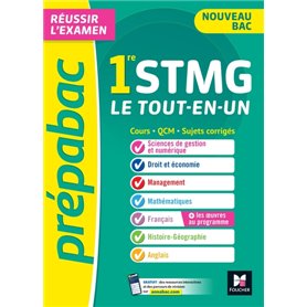 Prépabac 1re STMG - Toutes les matières - Cours et entraînement au contrôle continu 2023