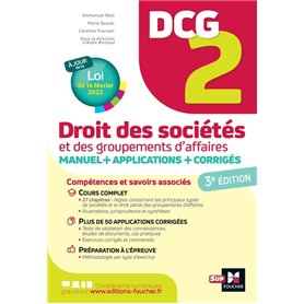 DCG 2 - Droit des sociétés et autres groupements d'affaires - Manuel et applications