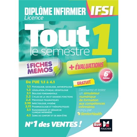 Tout le semestre 1 en fiches mémos - DEI IFSI - 6e édition - Révision et entraînement