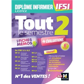 Tout le semestre 2 en fiches mémos - DEI IFSI - 6e édition - Révision et entraînement