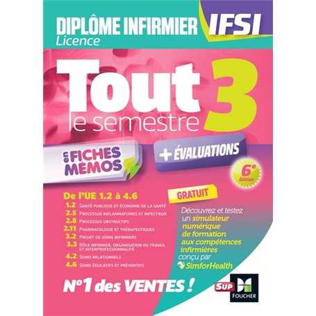 Tout le semestre 3 en fiches mémos - DEI IFSI - 6e édition - Révision et entraînement