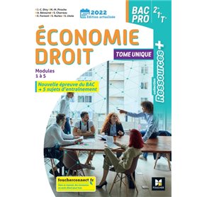 Ressources Plus - ECONOMIE-DROIT 2de 1re Tle Bac Pro - Ed. 2022 - Livre élève