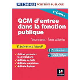 Pass'Concours - QCM d'entrée dans la fonction publique - Révision et entrainement 8e édition