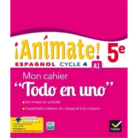 Animate Espagnol 5e Todo en uno éd. 2016 - Cahier d'activités