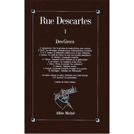 Revue "Rue Descartes" Nos 1-2