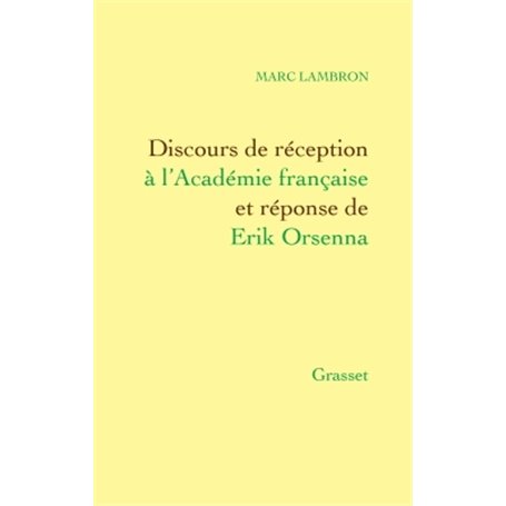 Discours de réception à l'Académie française