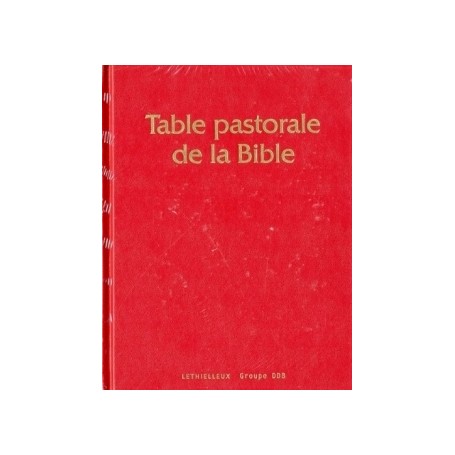 Table Pastorale de la Bible