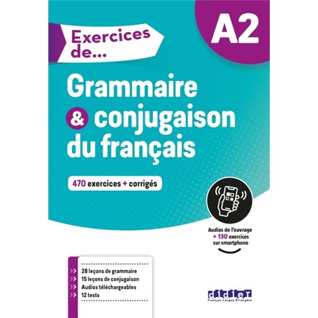 Exercices de Grammaire et conjugaison A2 - Livre