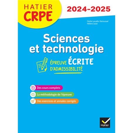 Sciences et Techno - CRPE 2024-2025 - Epreuve écrite d'admissibilité