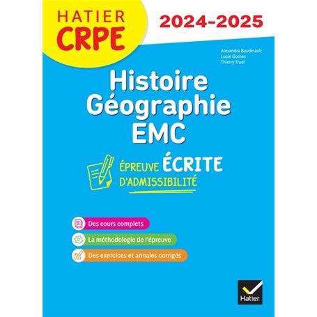 Histoire-Géographie-EMC- CRPE 2024-2025 - Epreuve écrite d'admissibilité