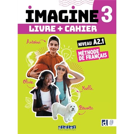 Imagine 3 - Niv. A2.1 - Livre + cahier + didierfle.app- 3 unités