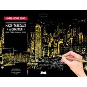 Maxi-tableaux à gratter Paris-Hong Kong