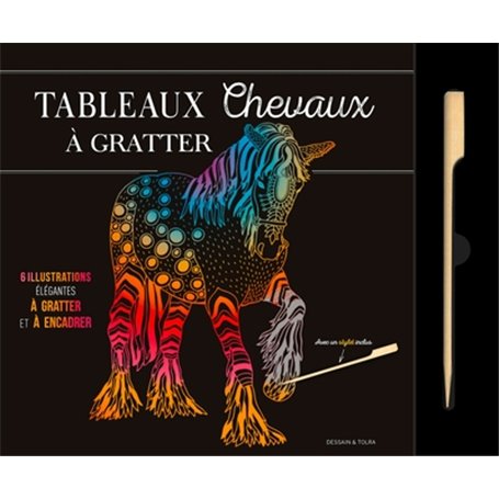 Tableaux chevaux à gratter