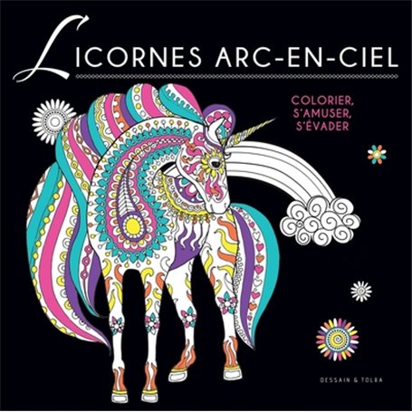 Coloriage Black - Licornes arc-en-ciel