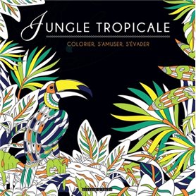 Black coloriage - Jungle tropicale