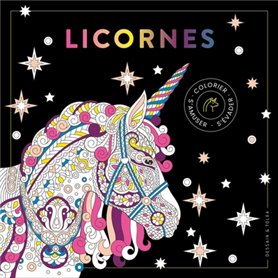 Black coloriage - Licornes