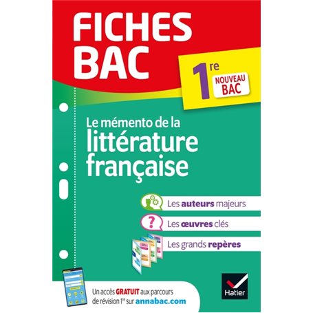 Fiches bac Mémento de la littérature française 1re