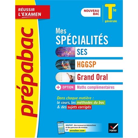 Prépabac Mes spécialités SES, HGGSP, Grand Oral & Maths complémentaires Tle  - Bac 2024