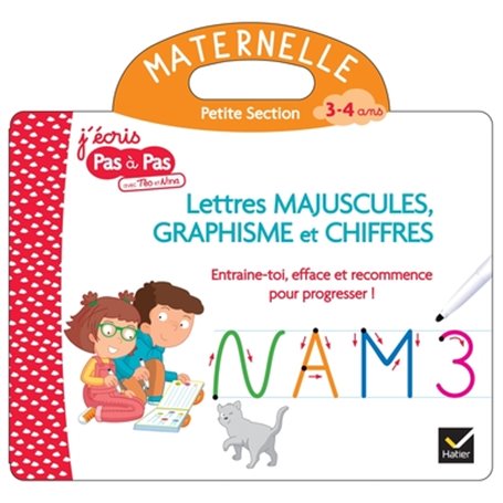 Livre ardoise Téo et Nina PS - Lettres majuscules, graphisme et chiffres