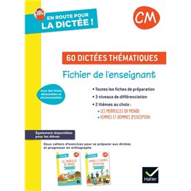 En route pour la dictée ! CM - Ed. 2022 - Fichier photocopiable 60 dictées thématiques