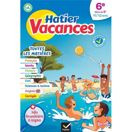 Cahier de vacances 2023 de la 6e vers la 5e