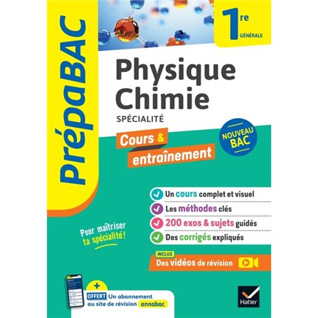 Prépabac Physique-chimie 1re générale (spécialité)