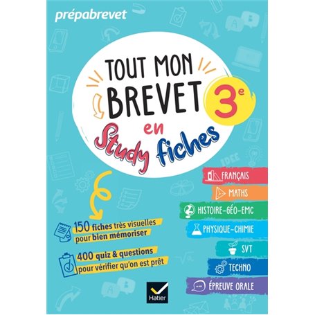 Tout mon brevet 2024 en studyfiches - 3e (toutes les matières)