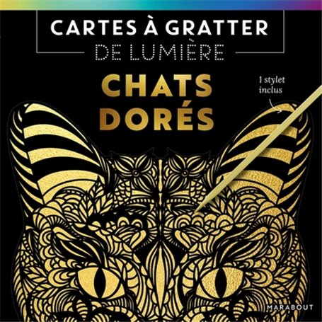 Cartes à gratter de lumière - Chats dorés