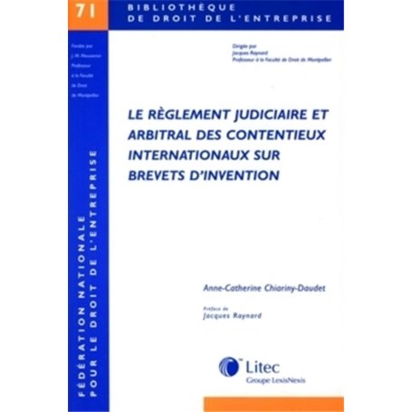 le reglement judiciaire et arbitral/contentieux brev invent. n.71