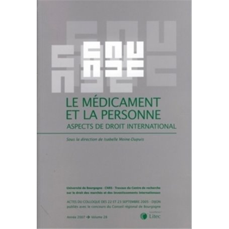 le medicament et la personne aspects de droit international